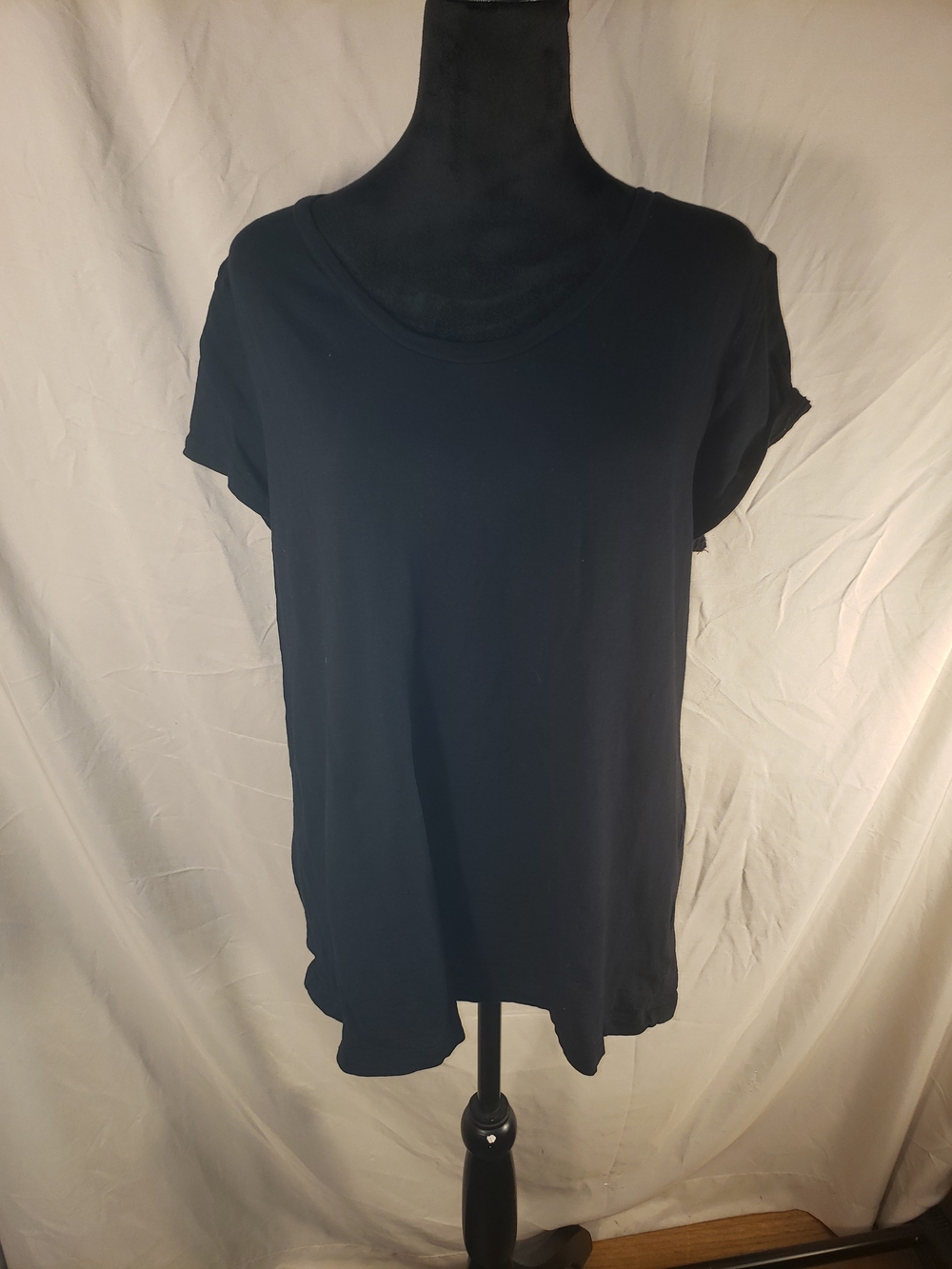 new directions Weekend Black Short Sleeve Scoop Neck Tee - XL